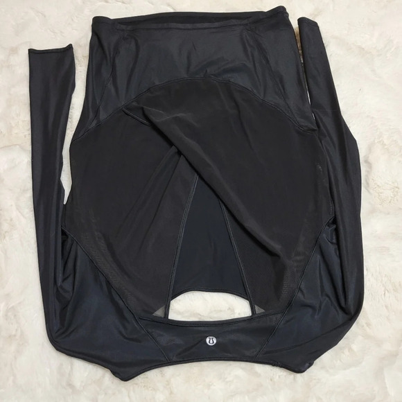 Iululemon If You’re Lucky long sleeve tee black mesh RARE - Picture 8 of 11